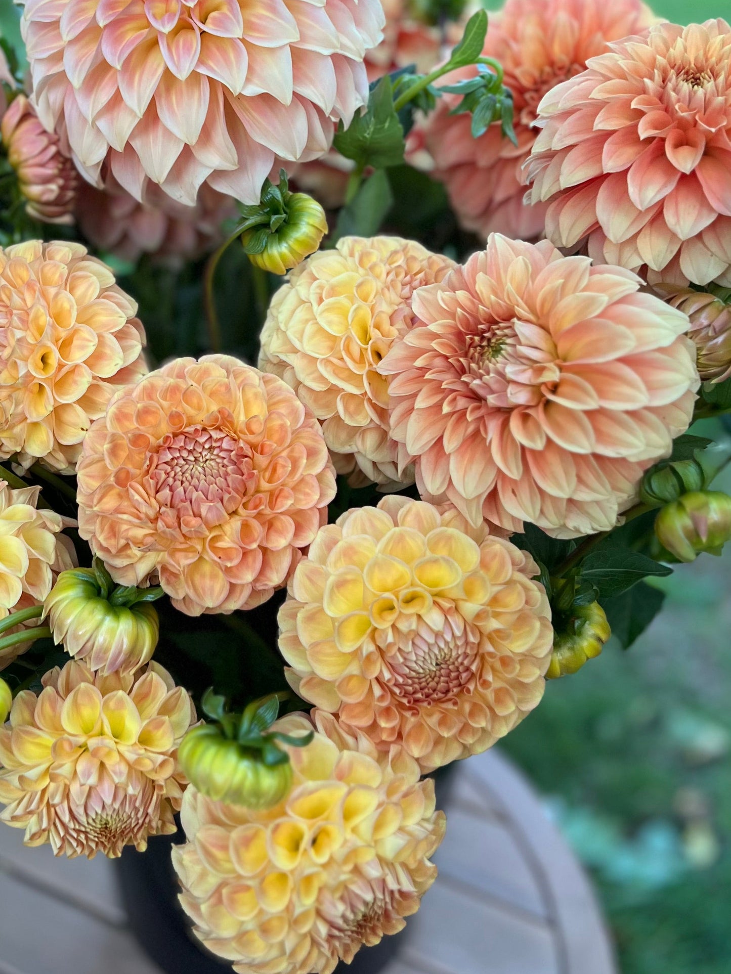 Dreamy Tangerine Flower Buckets