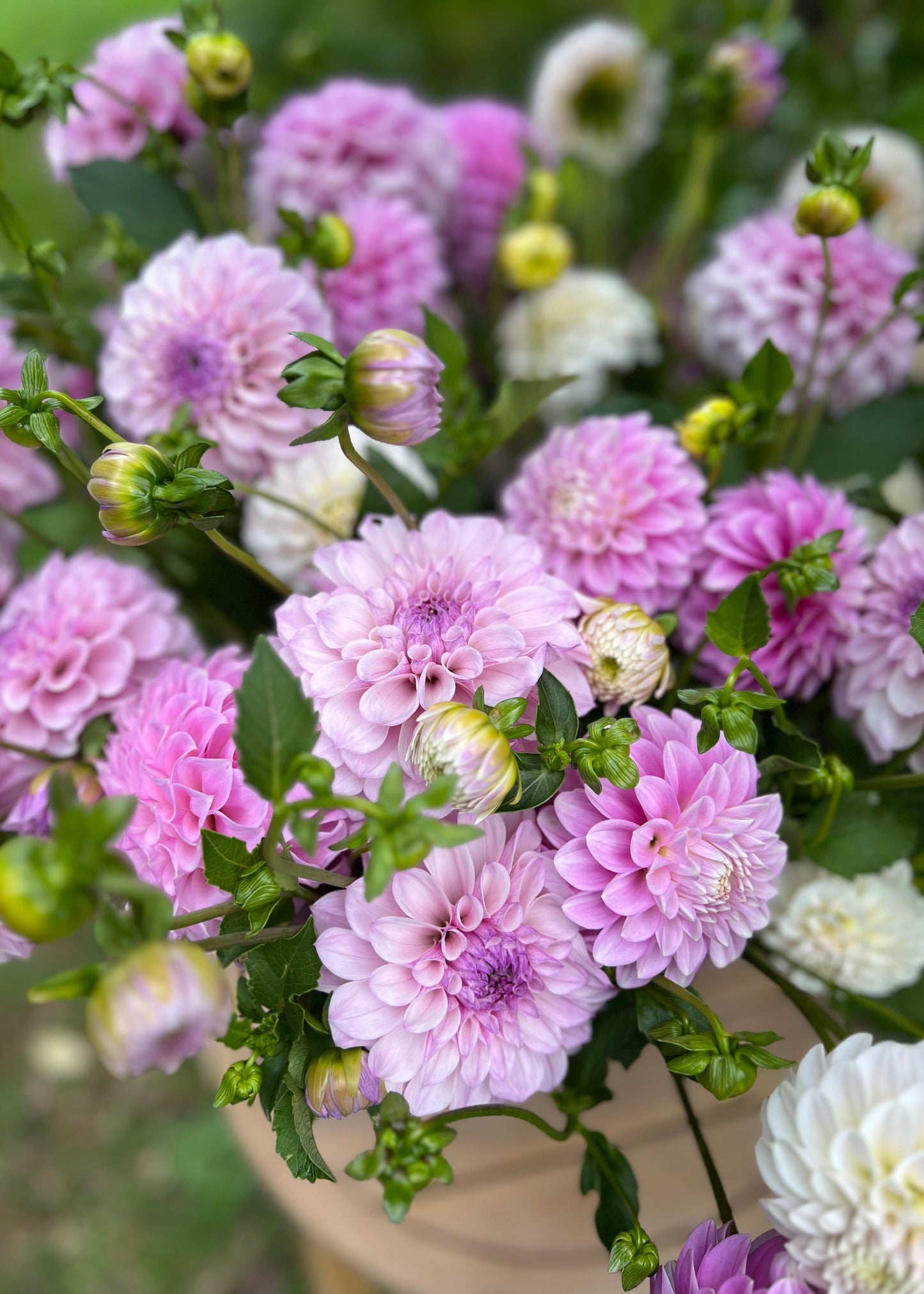 Dreamy Lilac Flower Buckets